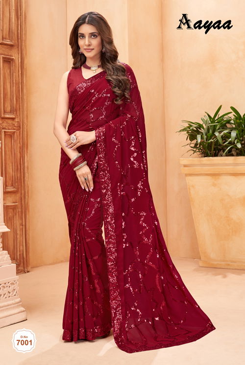 Aayaa Aaradhna Vol 7 Party Wear Sarees Catalog